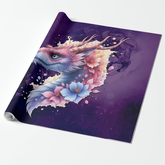 Papier Cadeau Dragon Gardien Douceur.  (Déroulé)