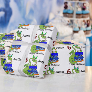 Papier Cadeau Dragon Happy Birthday Boy's Personalize Cadeau