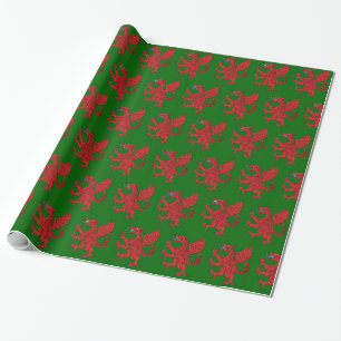 Papier Cadeau Dragon Rampant Gules