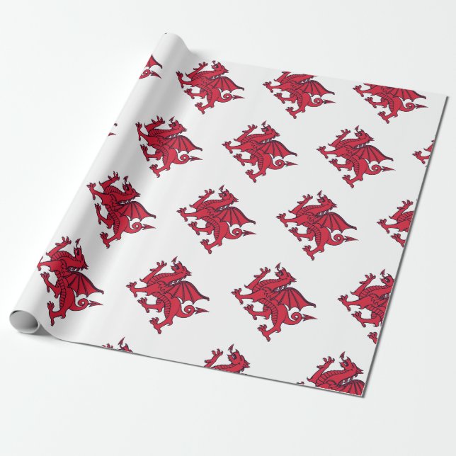 Papier Cadeau Dragon rouge de Welsh//Wales (Déroulé)