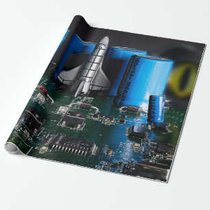 Papier Cadeau Dragon Watching Space Shuttle Launch