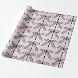 Papier Cadeau Dragonfly Bug Insect Lover rose