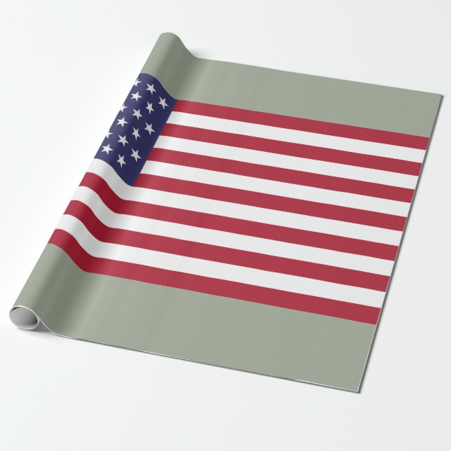 Papier Cadeau Drapeau 51 étoiles des États-Unis d'Amérique (État (Déroulé)