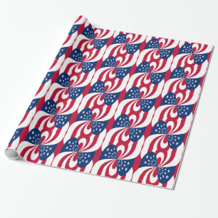 Papier Cadeau Drapeau à noeud papillon étoilé
