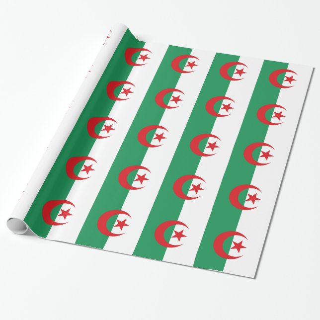 Papier Cadeau Drapeau Algérie (Déroulé)