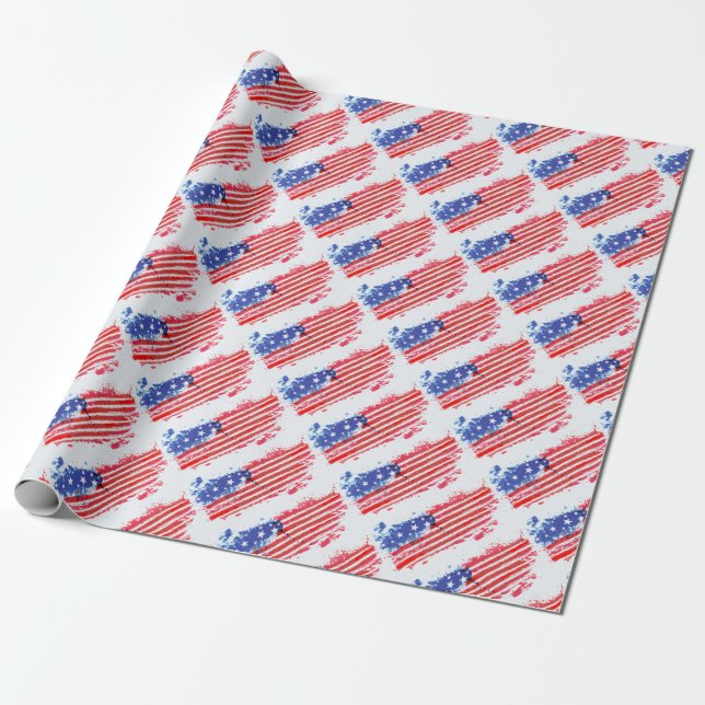 Papier Cadeau drapeau américain (Déroulé)