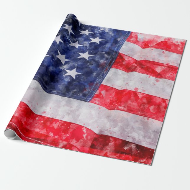 Papier Cadeau Drapeau américain (Déroulé)