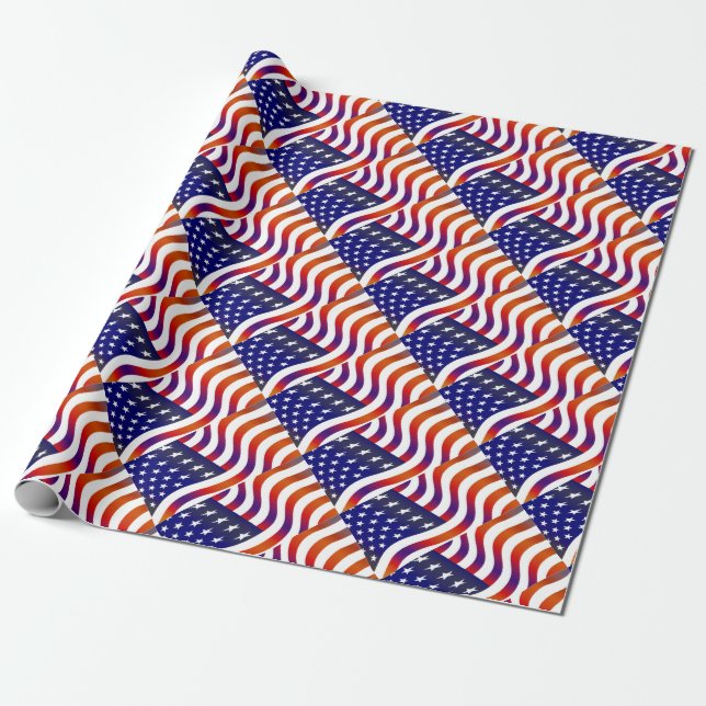 Papier Cadeau Drapeau américain (Déroulé)