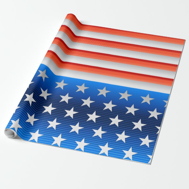 Papier Cadeau Drapeau américain (Déroulé)