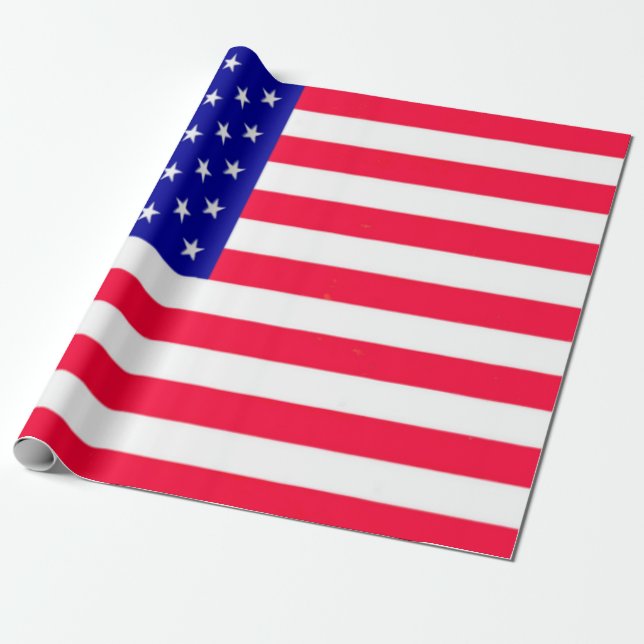 Papier Cadeau Drapeau américain 4 juillet (Déroulé)
