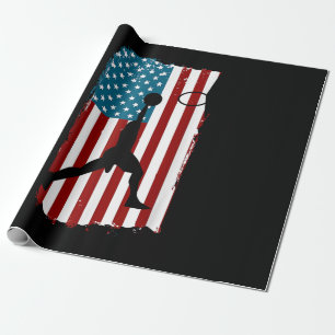 Papier Cadeau Drapeau américain américain Basket-ball Athlète pa