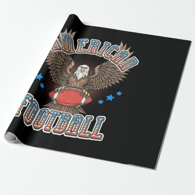 Papier Cadeau Drapeau américain de football (Déroulé)