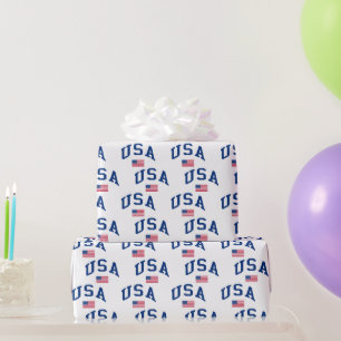 Papier Cadeau Drapeau américain de la fête de l'indépendance pat