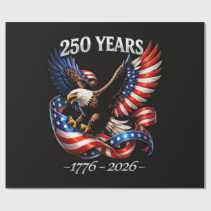 Papier Cadeau Drapeau américain de l'aigle du 250e anniversaire