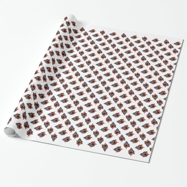 Papier Cadeau Drapeau américain de récupération de chocolat Labr (Déroulé)