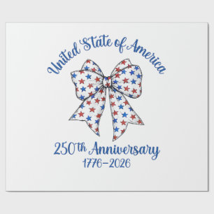 Papier Cadeau Drapeau américain du 4 juillet vintage 250 ans 177