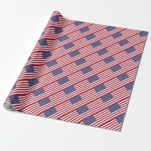 Papier Cadeau Drapeau américain - Etats-Unis d'Amérique (Déroulé)