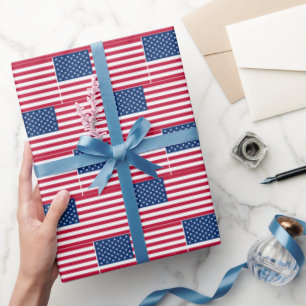 Papier Cadeau Drapeau américain flou