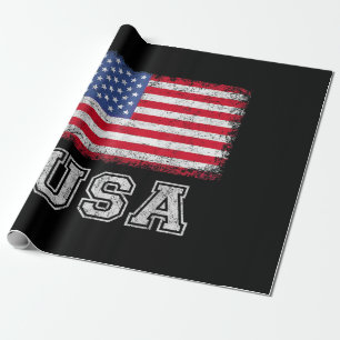 Papier Cadeau Drapeau Américain Patriotique Pour Hommes Femmes E