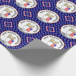 Papier Cadeau Drapeau américain patriotique USA Papillon (citron