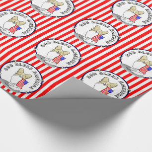 Papier Cadeau Drapeau américain patriotique USA Papillon (citron