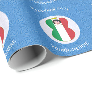Papier Cadeau Drapeau Angel italien pour Hanoukka