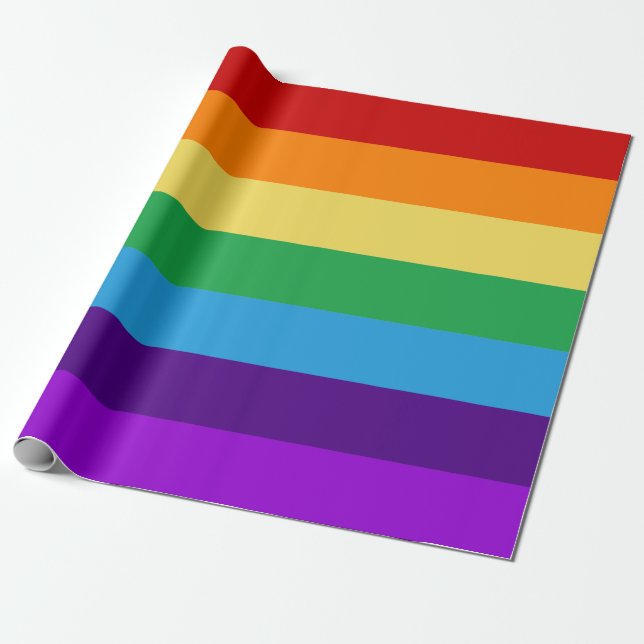 Papier Cadeau drapeau arc-en-ciel (Déroulé)