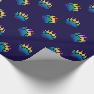 Papier Cadeau Drapeau arc-en-ciel brut de l'ours rayé