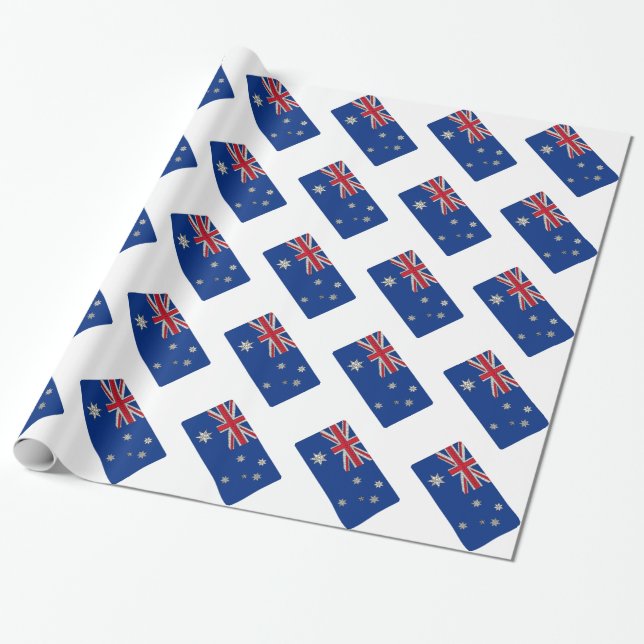 Papier Cadeau Drapeau Australien Art original unique (Déroulé)