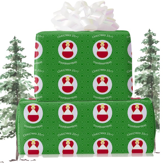 Papier Cadeau Drapeau autrichien Ange de Noël personnalisé (Créateur téléchargé)