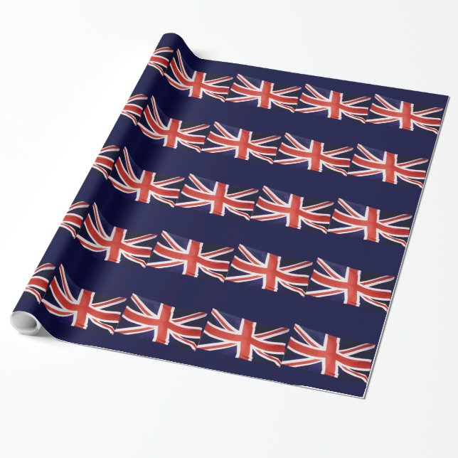 Papier Cadeau Drapeau britannique, Union Jack, Conception patrio (Déroulé)