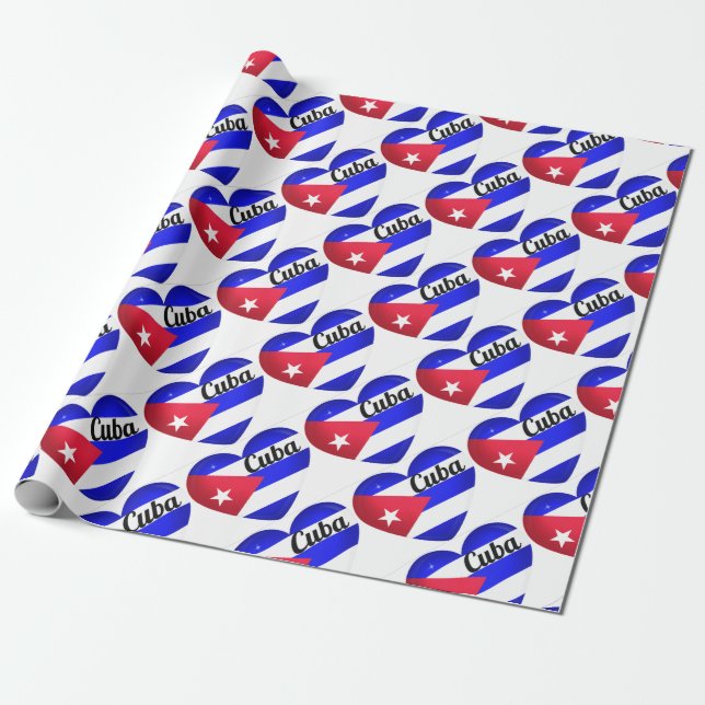 Papier Cadeau Drapeau cardiaque cubain (Déroulé)