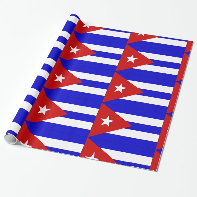 Papier Cadeau Drapeau Cuba (Déroulé)