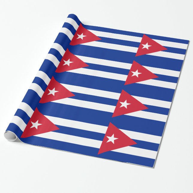 Papier Cadeau Drapeau Cuba (Déroulé)