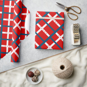 Papier Cadeau Drapeau danois scandinave Noël