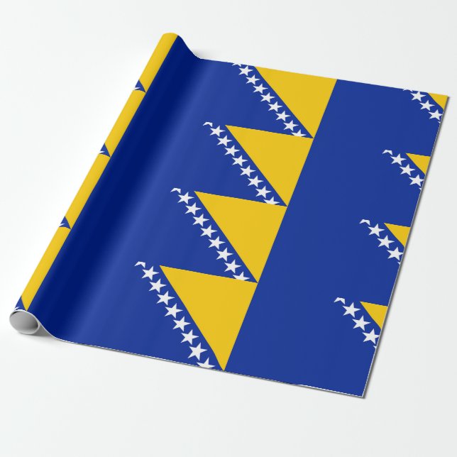 Papier Cadeau Drapeau de Bosnie-Herzégovine (Déroulé)