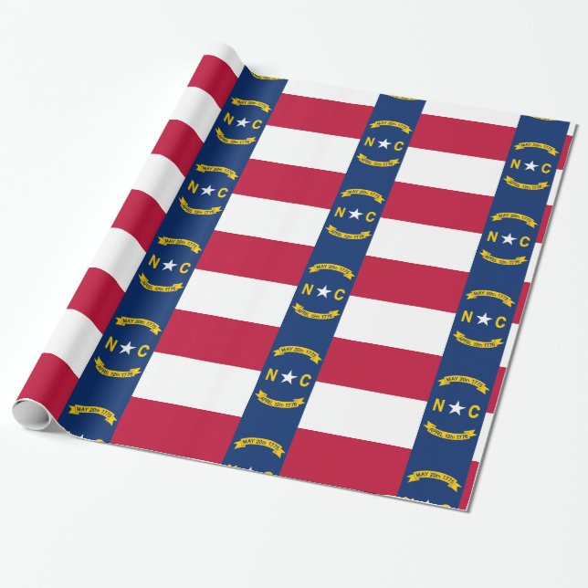 Papier Cadeau Drapeau de Caroline du Nord (Déroulé)