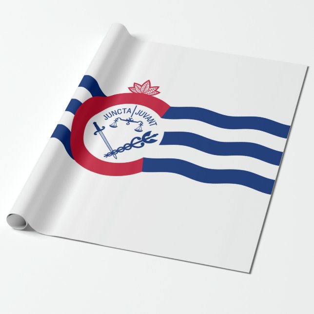 Papier Cadeau Drapeau de Cincinnati (Ohio) (Déroulé)
