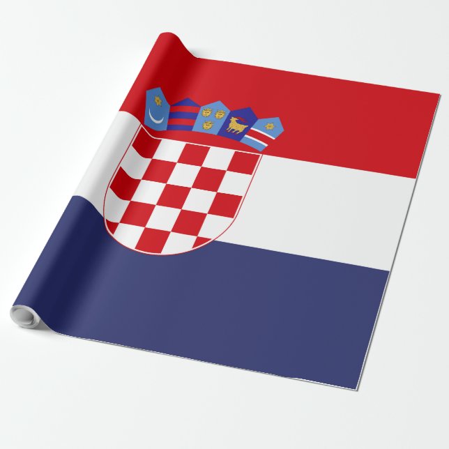 Papier Cadeau Drapeau de Croatie (Déroulé)
