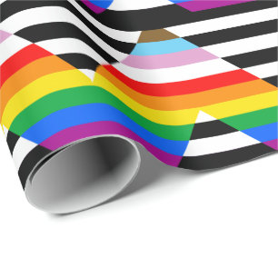 Papier Cadeau Drapeau de fierté allié du progrès LGBTQ