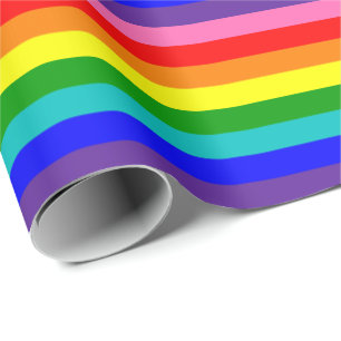 Papier Cadeau Drapeau de fierté arc-en-ciel à huit bandes horizo