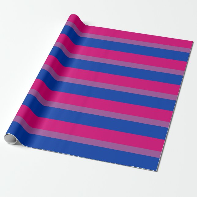 Papier Cadeau Drapeau de fierté bisexuel horizontal (Déroulé)