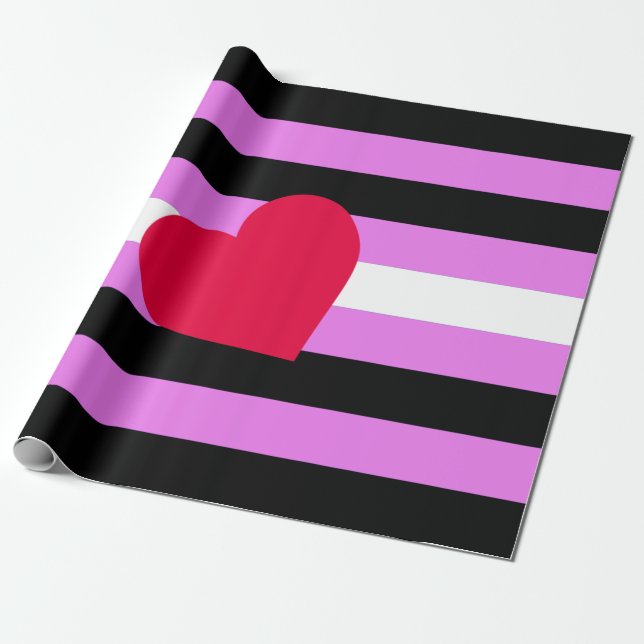 Papier Cadeau Drapeau de fierté de fille de cuir (Déroulé)