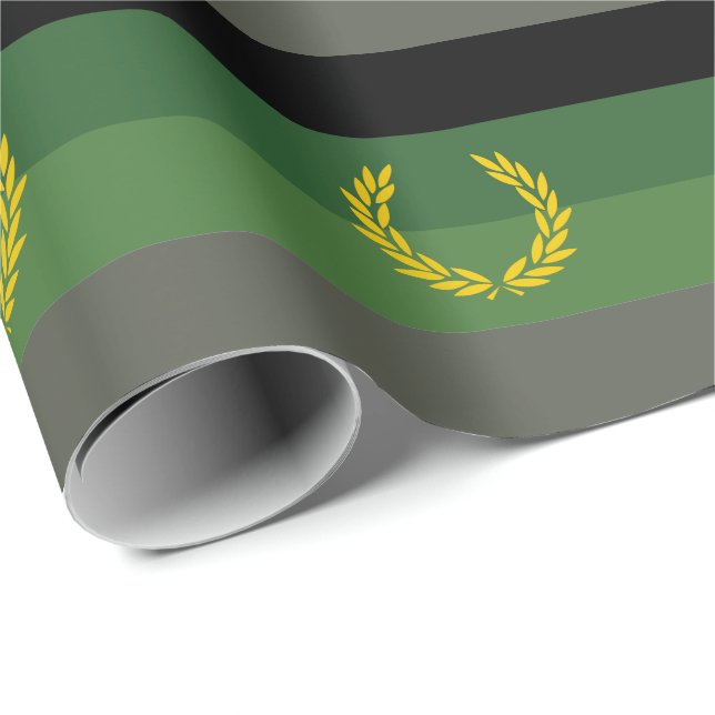 Papier Cadeau Drapeau de fierté de l'uniforme militaire (Coin rond)
