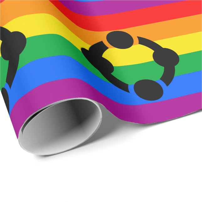 Papier Cadeau Drapeau de fierté de niche arc-en-ciel (Coin rond)