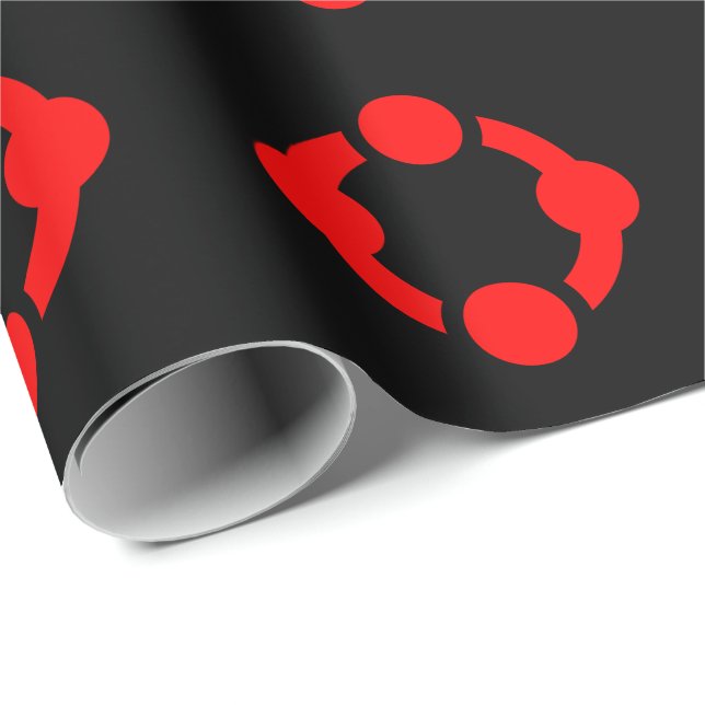 Papier Cadeau Drapeau de fierté de niche (Noir) (Coin rond)