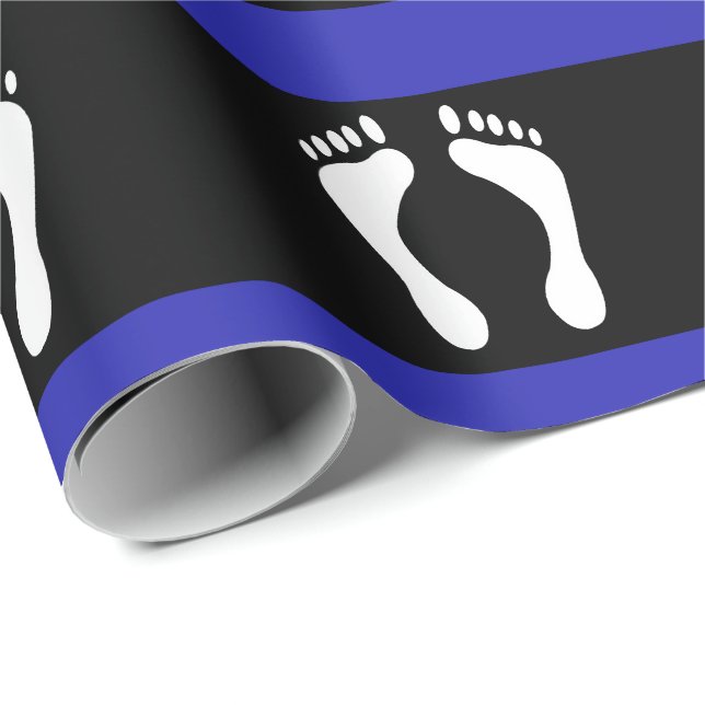 Papier Cadeau Drapeau de fierté de pied (empreinte de pied) (Coin rond)