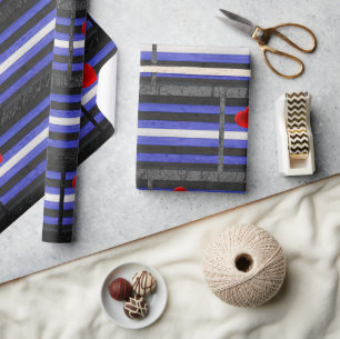 Papier Cadeau Drapeau de fierté en cuir SlipperyJoe's noir bleu 