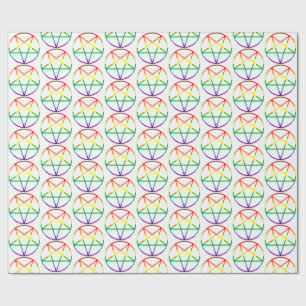 Papier Cadeau drapeau de fierté gay pentagramme arc-en-ciel