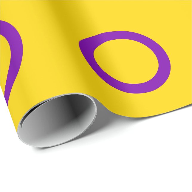 Papier Cadeau Drapeau de fierté intersexe (Coin rond)